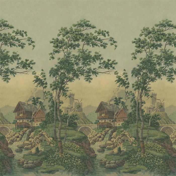 John Derian Castle Scene 1 Panel  1 Wallpaper PJD6011-01