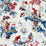 Schumacher Plaisirs De La Chine Bleu & Rouge Fabric Sample 172853