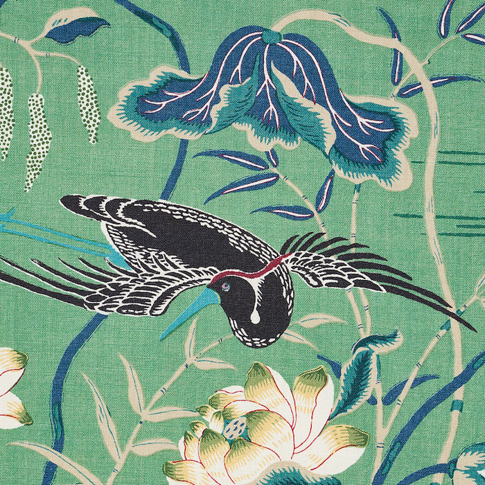 Schumacher Lotus Garden Jade Fabric 172935