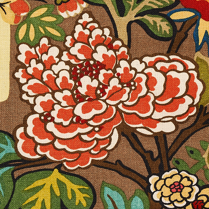 Schumacher Chiang Mai Dragon Mocha Fabric Sample 173274