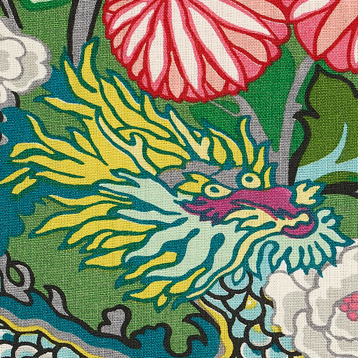 Schumacher Chiang Mai Dragon Jade Fabric Sample 173277