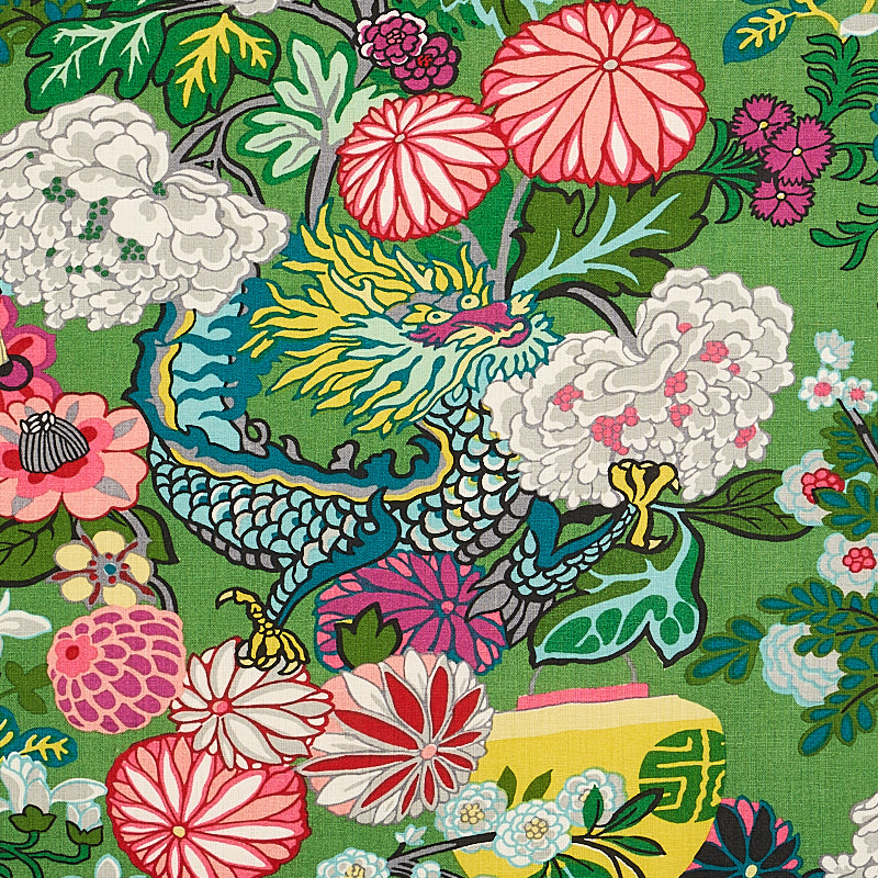 Schumacher Chiang Mai Dragon Jade Fabric 173277