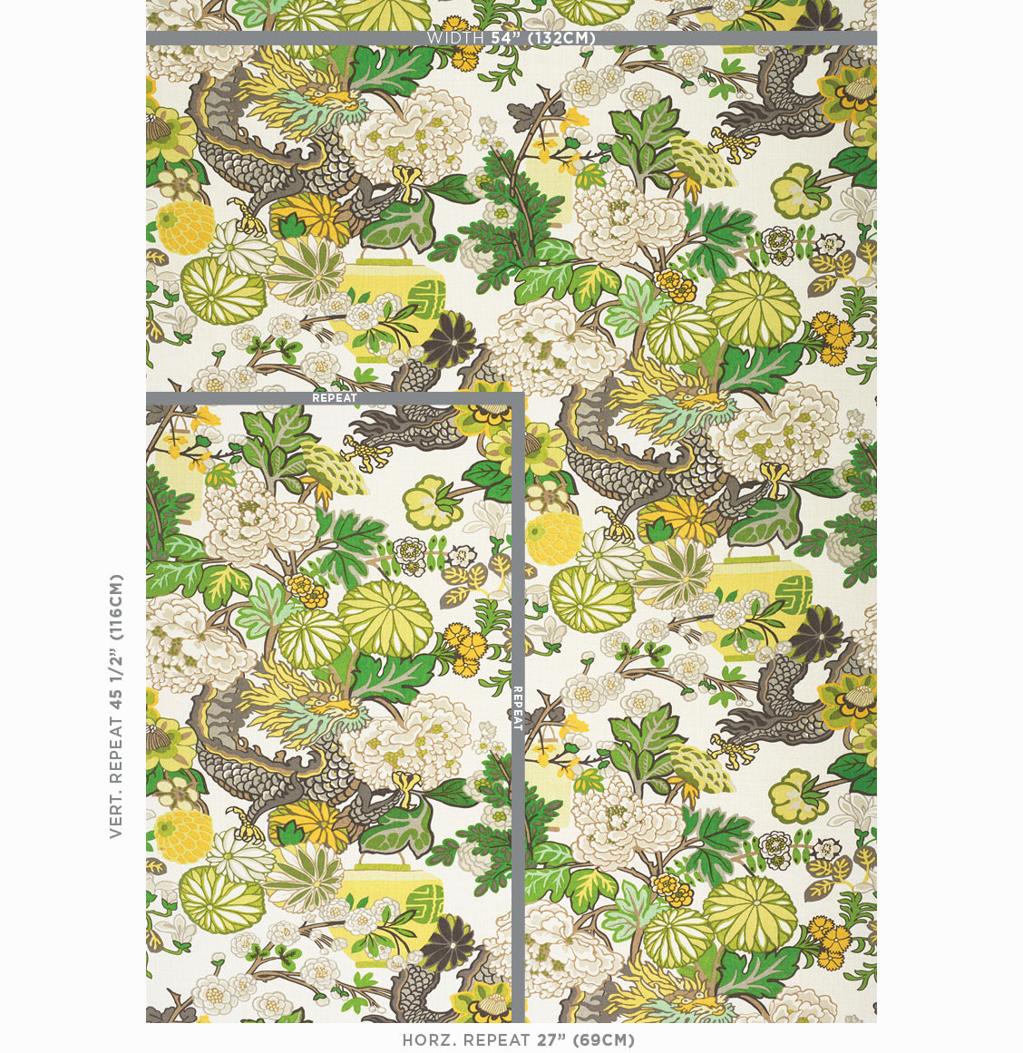 Schumacher Chiang Mai Dragon Citrus Fabric 173279