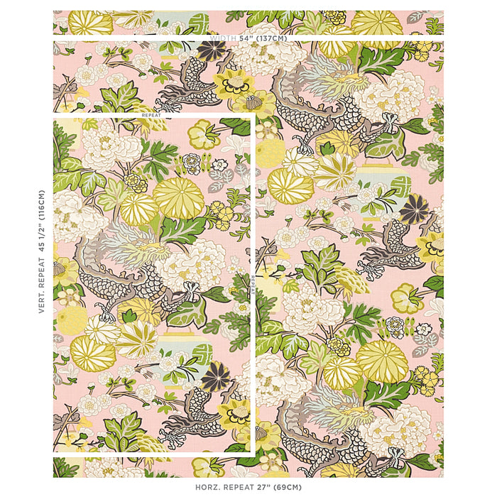 Schumacher Chiang Mai Dragon Blush Fabric 173280