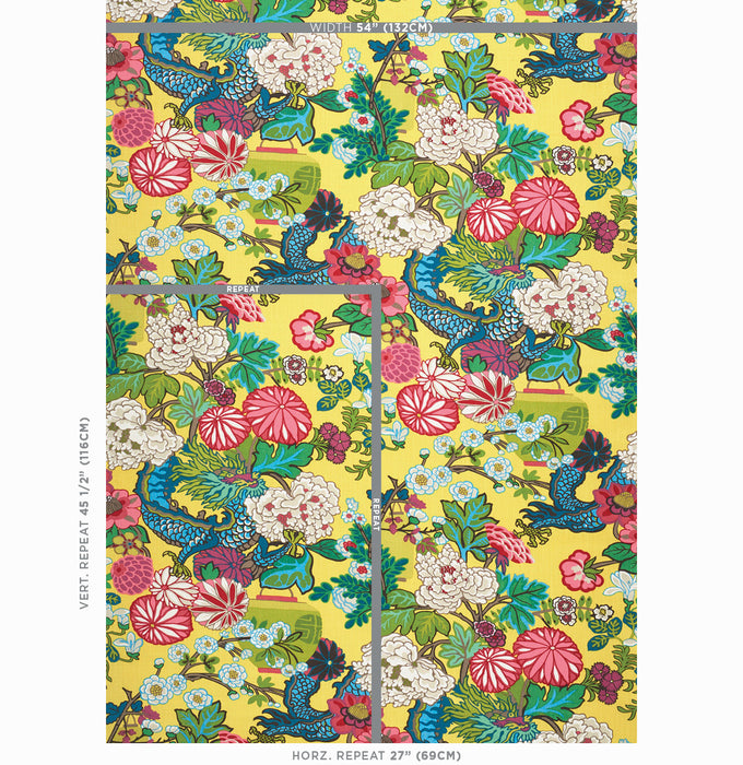 Schumacher Chiang Mai Dragon Yellow Fabric 173281