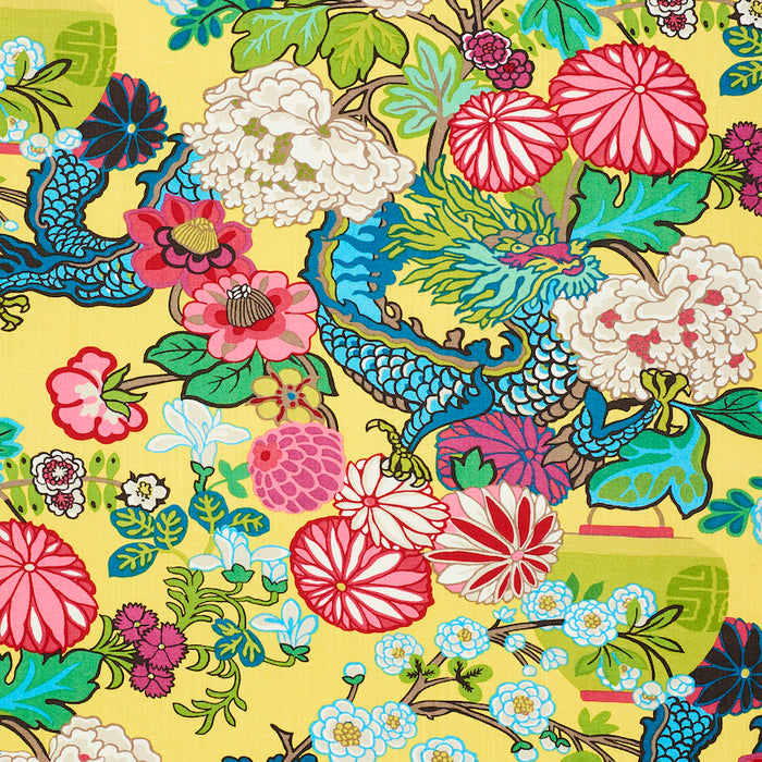 Schumacher Chiang Mai Dragon Yellow Fabric Sample 173281