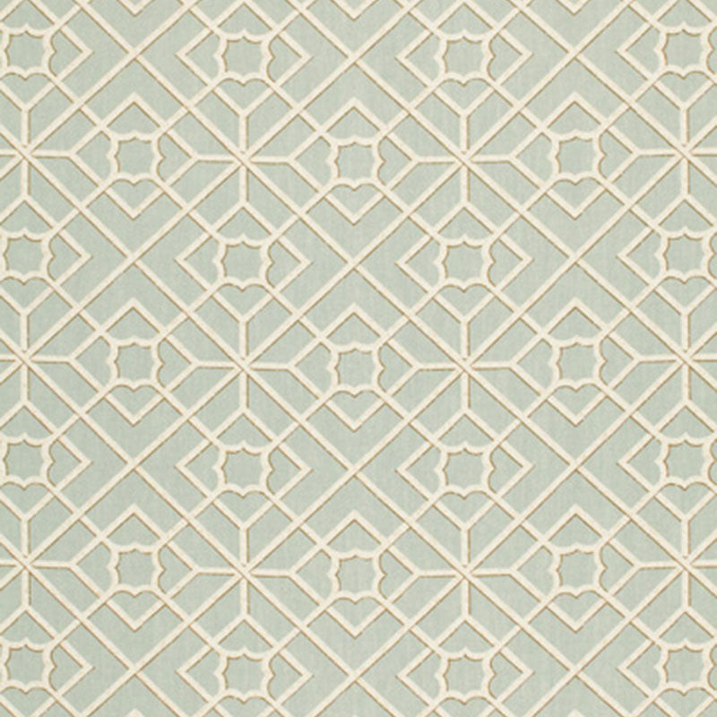 Schumacher Luan Fretwork Sky Fabric 173491