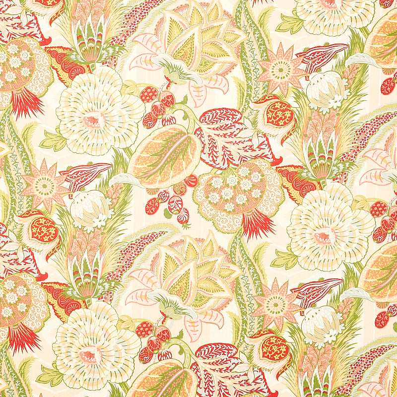 Schumacher Zanzibar Linen Print Melon Fabric Sample 173521