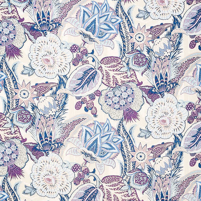 Schumacher Zanzibar Linen Print Hyacinth Fabric 173523