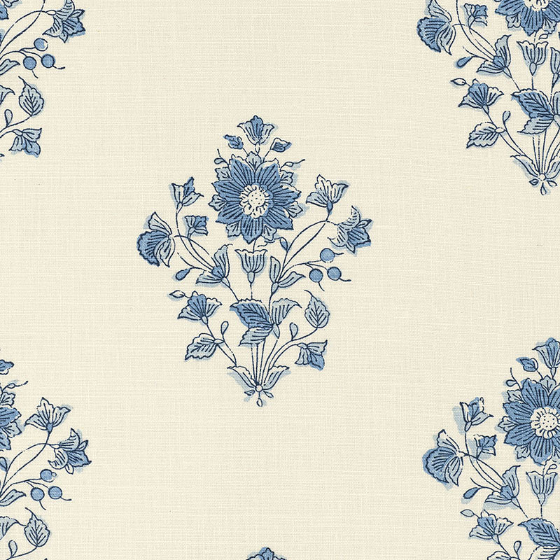 Schumacher Beatrice Bouquet Indigo Fabric 173762