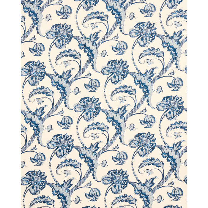 Schumacher Vallier Vine Indigo Fabric 173772