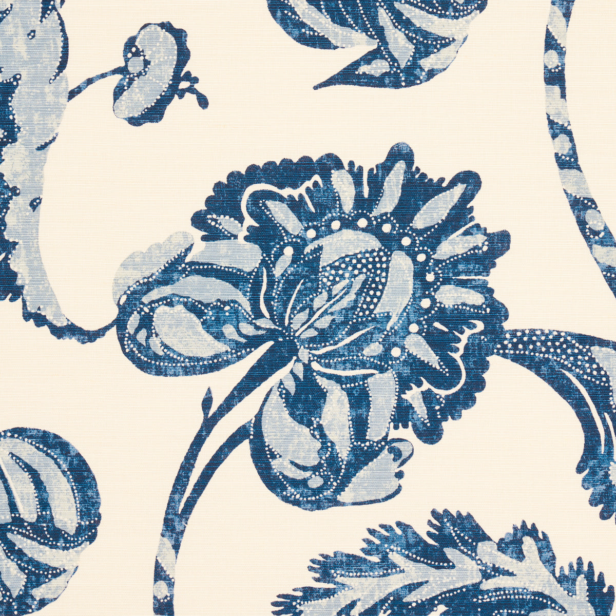 Schumacher Vallier Vine Indigo Fabric 173772