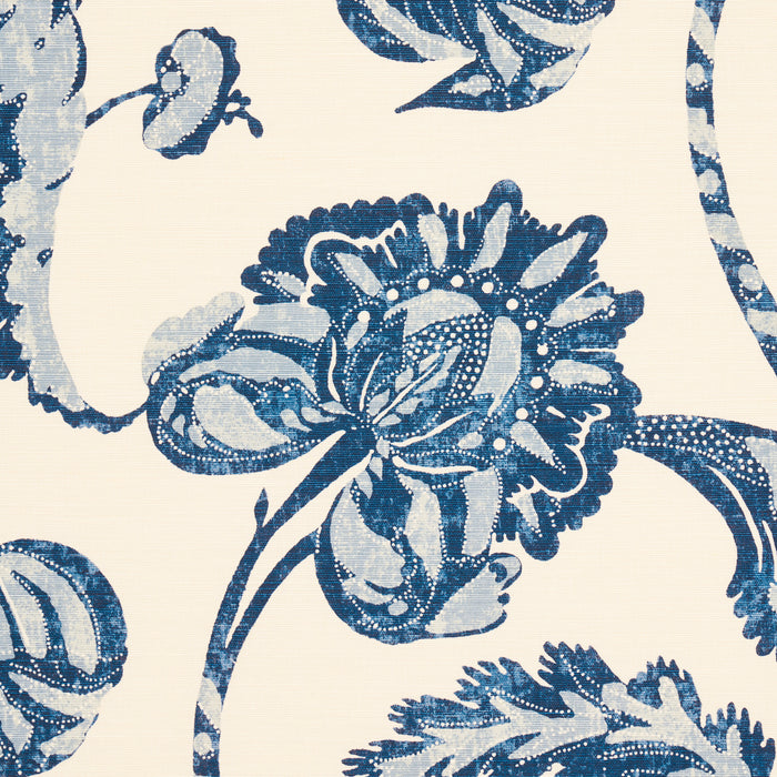 Schumacher Vallier Vine Indigo Fabric Sample 173772