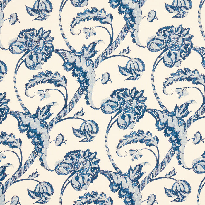 Schumacher Vallier Vine Indigo Fabric 173772