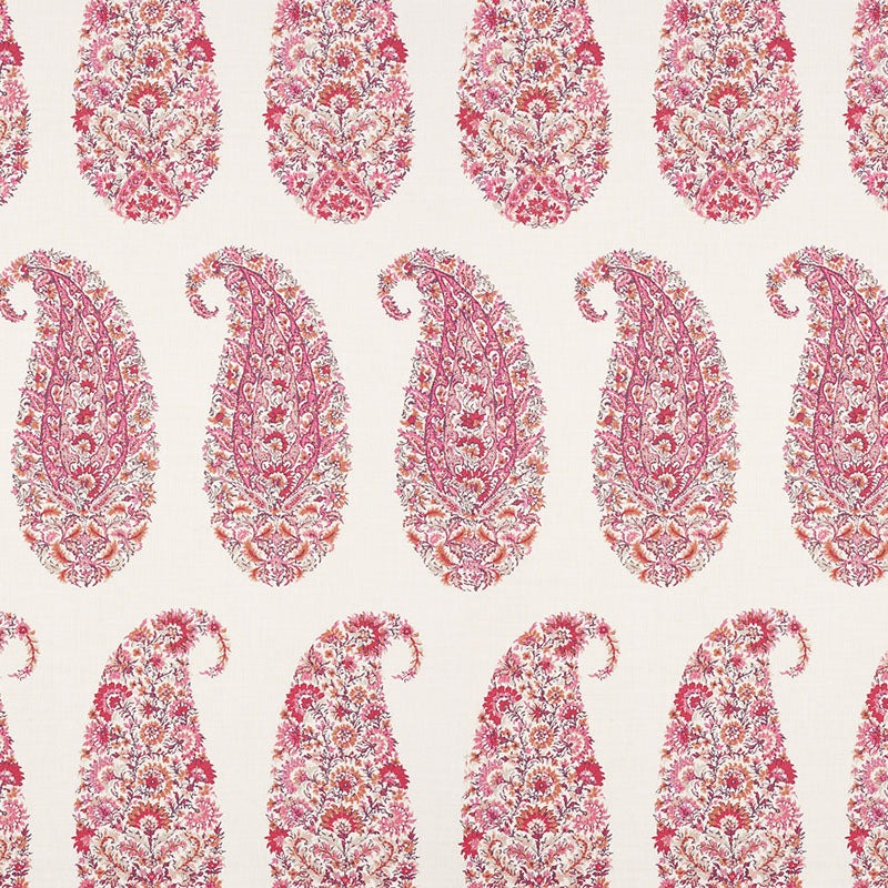 Schumacher Shirala Paisley Magenta Fabric 173785