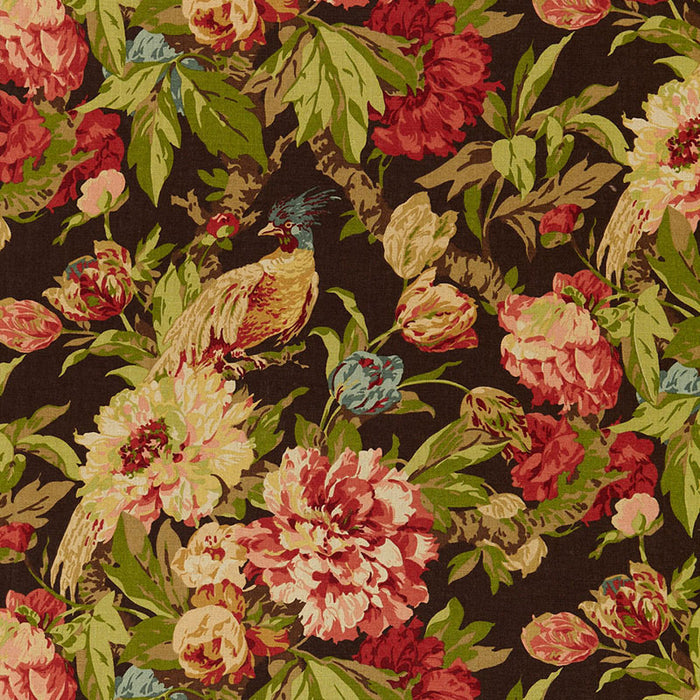 Schumacher Ashbourne Peony Chestnut Fabric Sample 173830