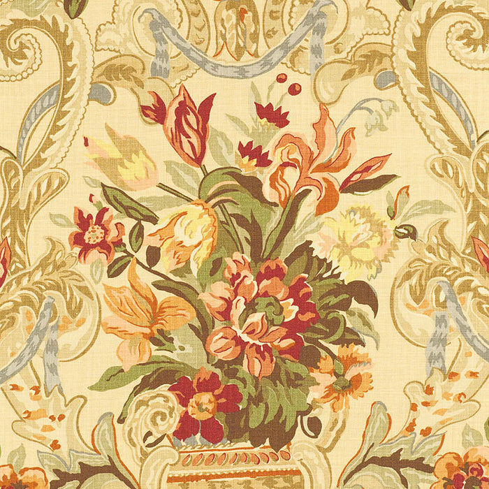 Schumacher Aylesbury Vase Spice Fabric Sample 173842