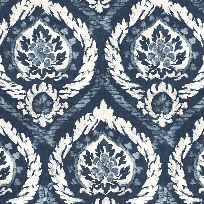 Schumacher Abaza Resist Indigo Fabric Sample 173952