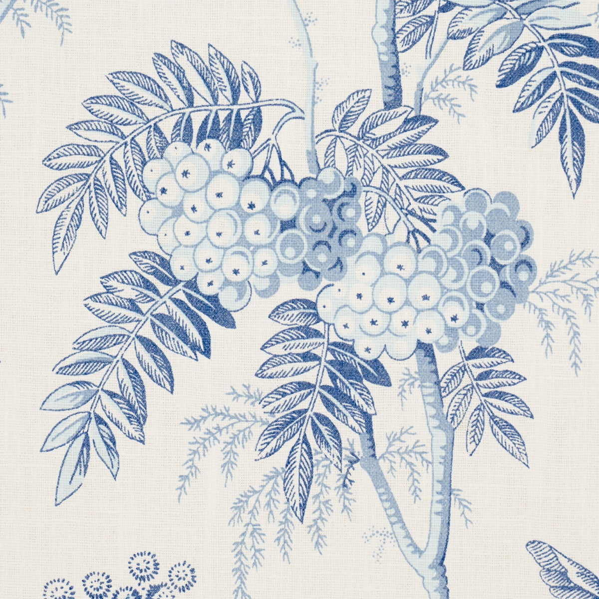 Schumacher Brantwood Vine Porcelain Fabric 174113