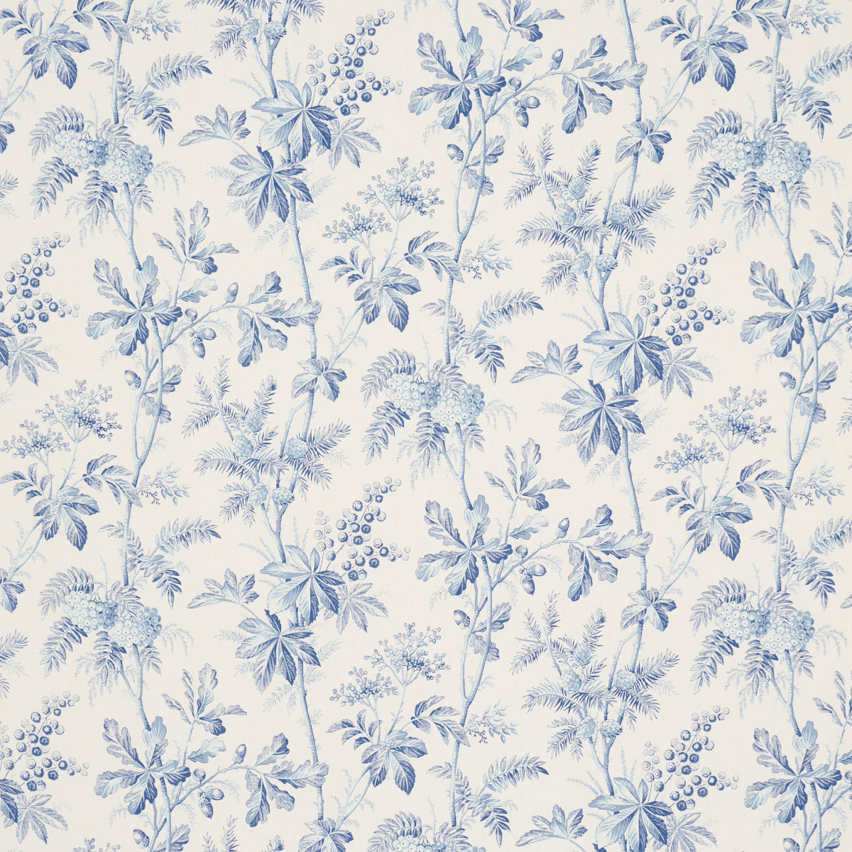 Schumacher Brantwood Vine Porcelain Fabric 174113