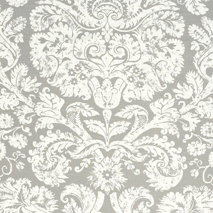 Schumacher Barresa Damask Pearl Fabric Sample 174133