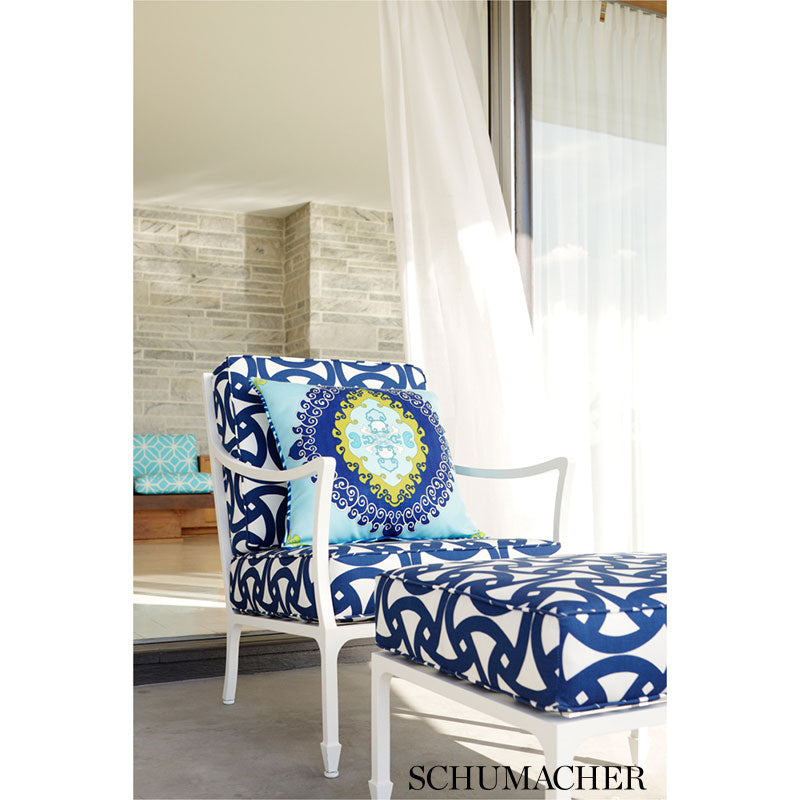 Schumacher Santorini Print Indoor/Outdoor Fog Fabric 174302