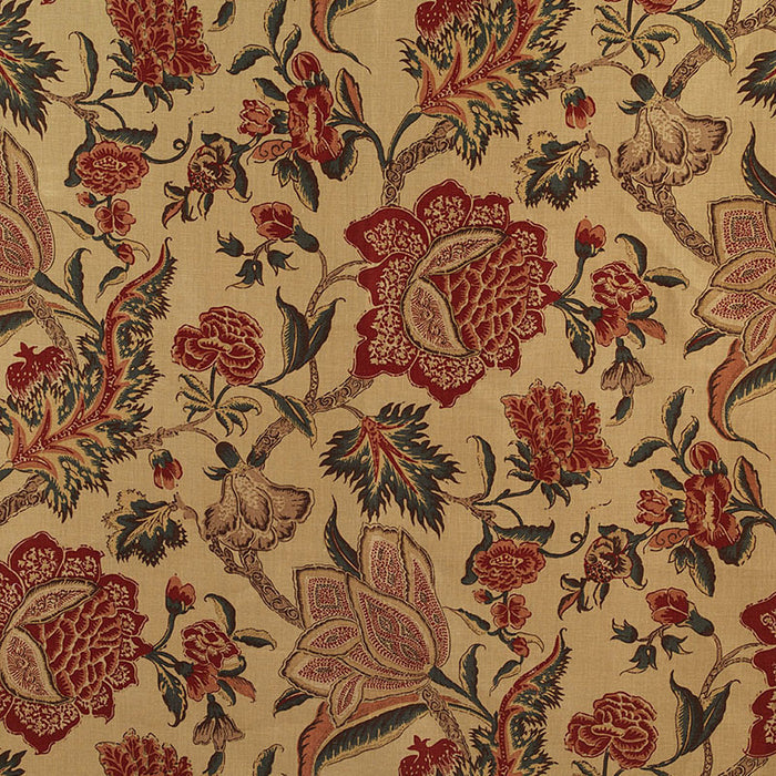 Schumacher Ceylon Floral Vine Document Fabric 174340