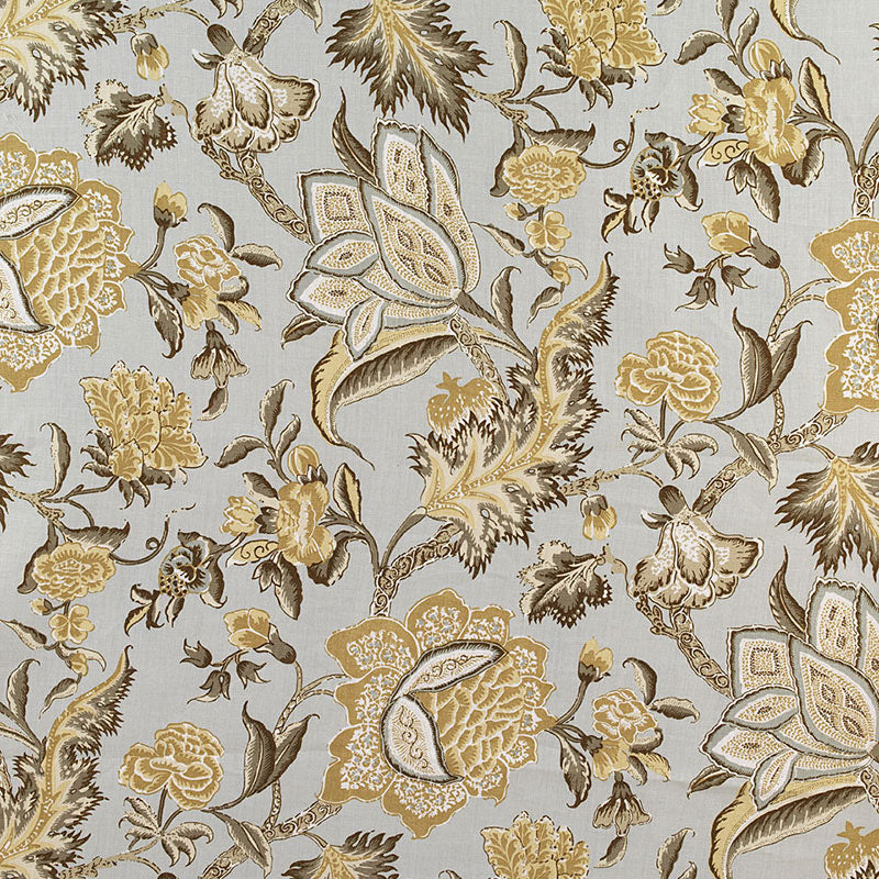 Schumacher Ceylon Floral Vine Mineral Fabric 174342