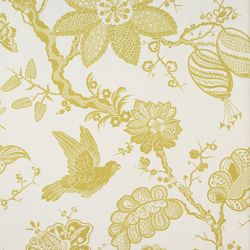 Schumacher Bali Vine Chartreuse Fabric Sample 174370