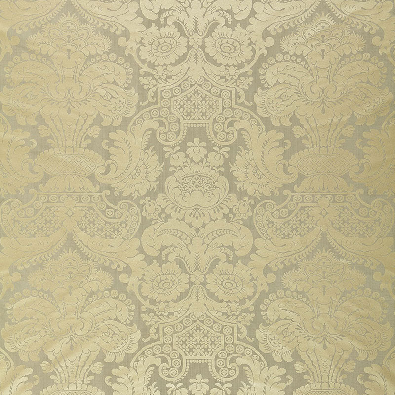 Schumacher Padova Damask Print Mercury Fabric 174422