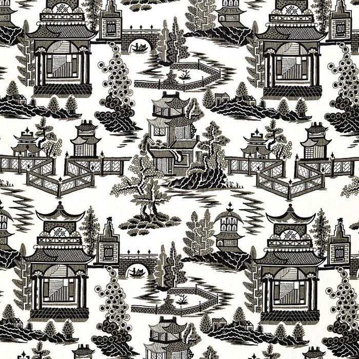 Schumacher Nanjing Smoke Fabric 174433