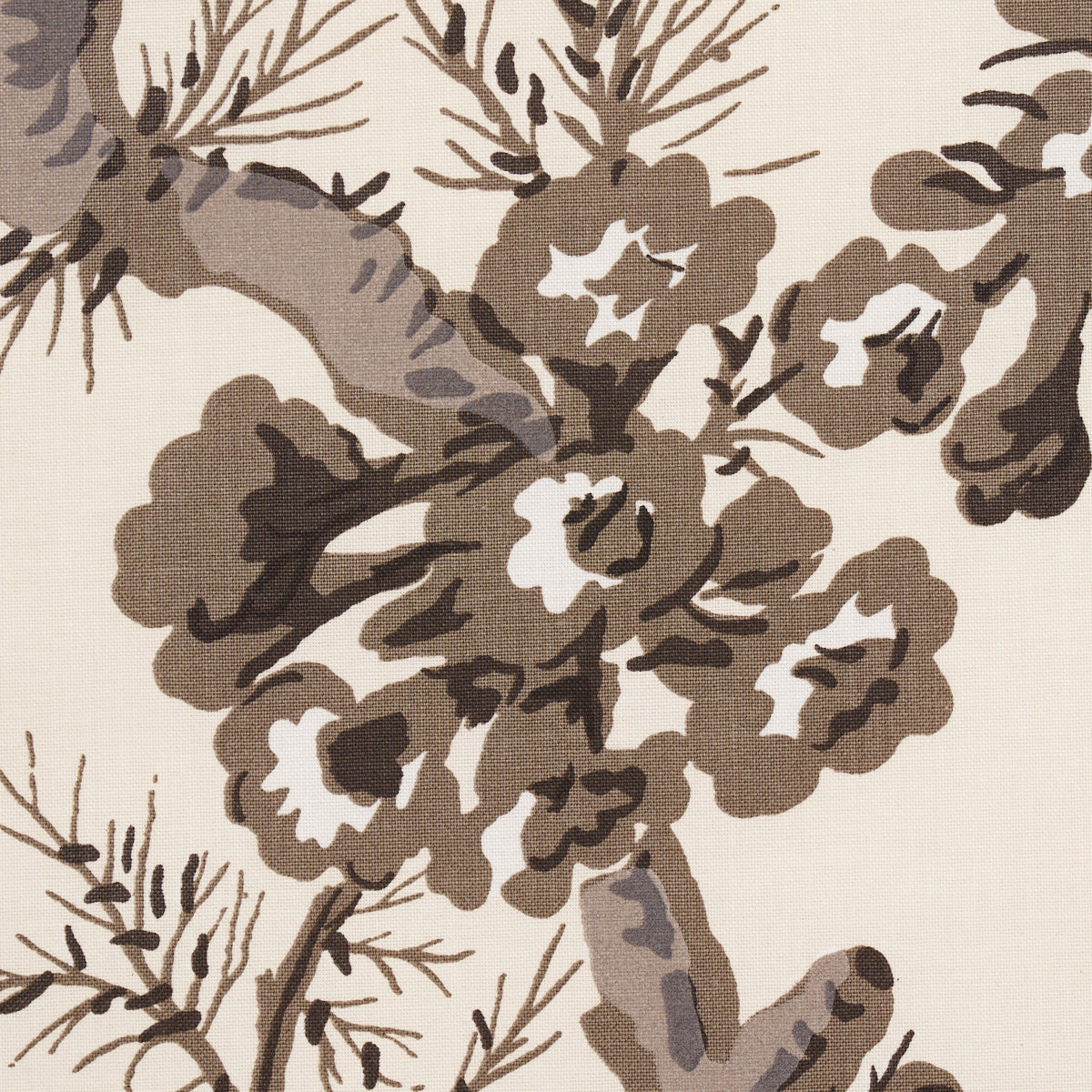 Schumacher Pyne Hollyhock Charcoal Fabric Sample 174450