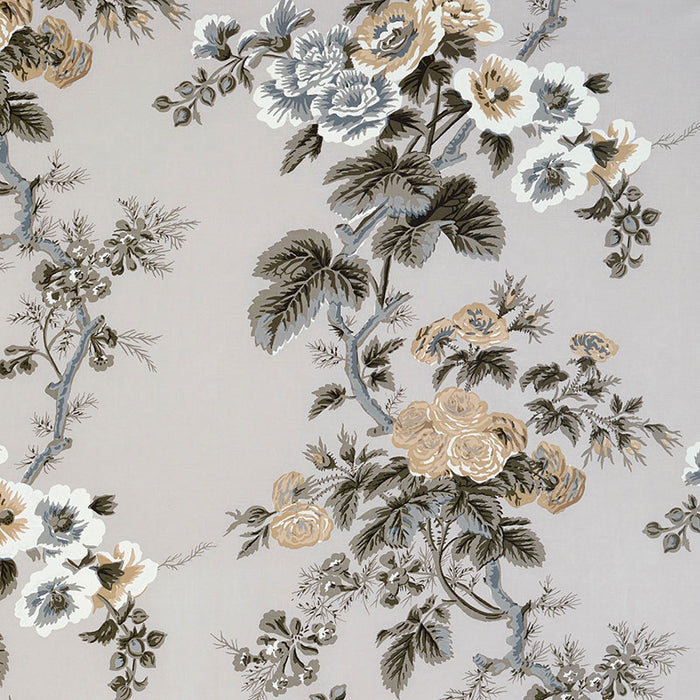 Schumacher Pyne Hollyhock Grisaille Fabric 174453