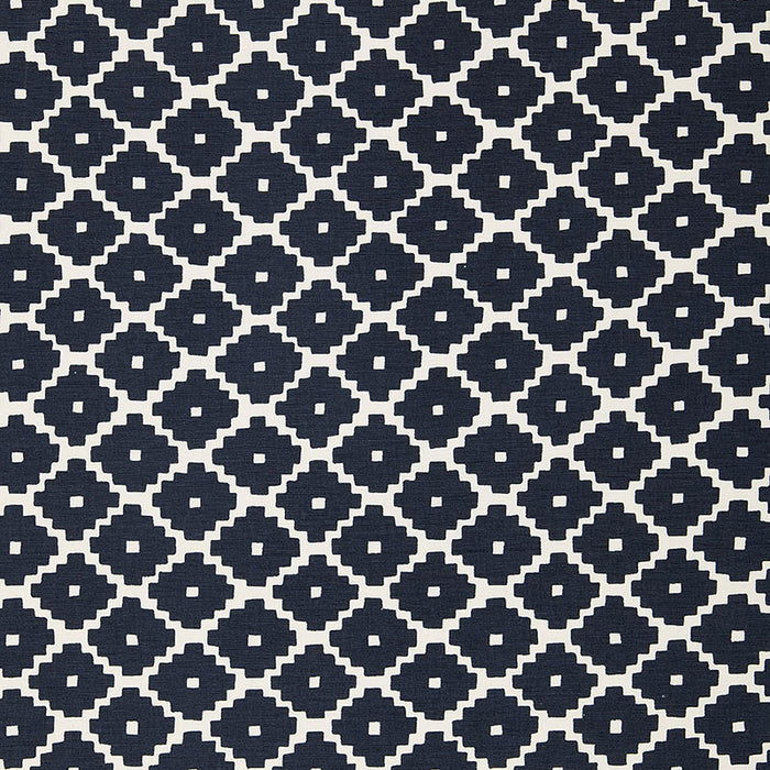 Schumacher Ziggurat Navy Fabric Sample 174486