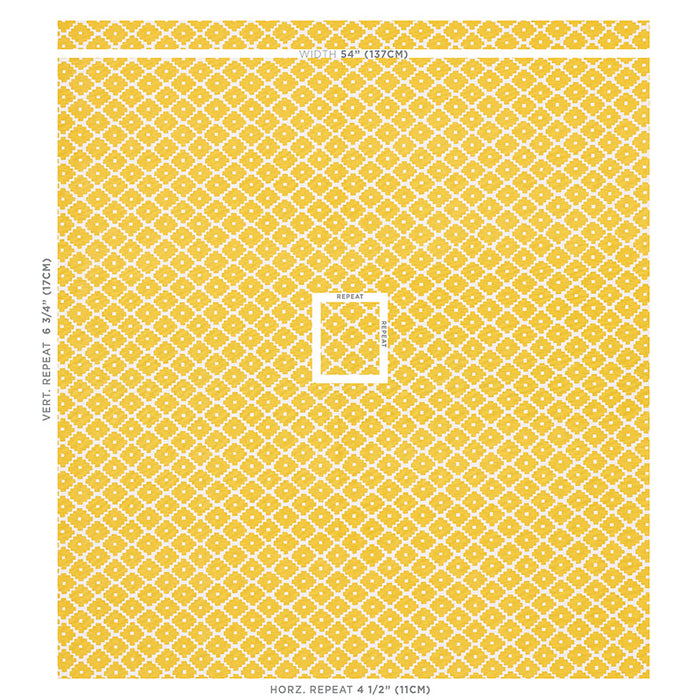 Schumacher Ziggurat Yellow Fabric Sample 174489