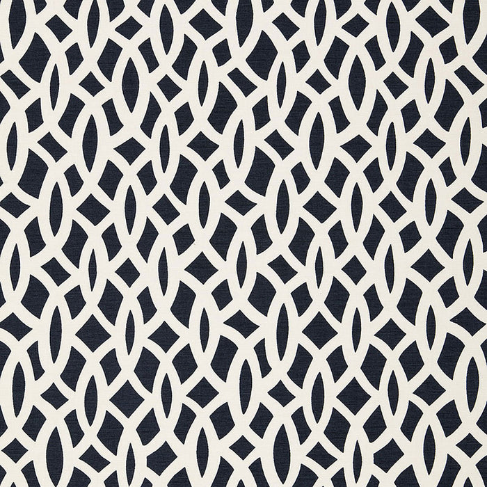 Schumacher Chain Link Navy Fabric Sample 174495