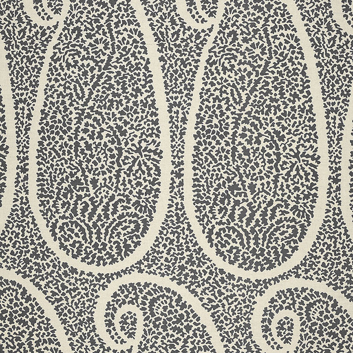 Schumacher Ambala Paisley Ash Fabric 174641