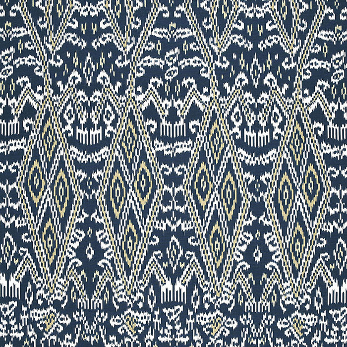 Schumacher Maya Ikat Print Indigo Fabric 174752