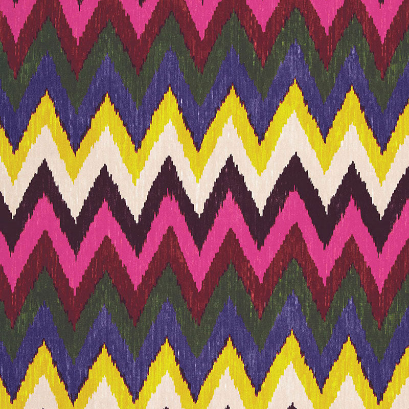 Schumacher Adras Ikat Print Jewel Fabric 174820