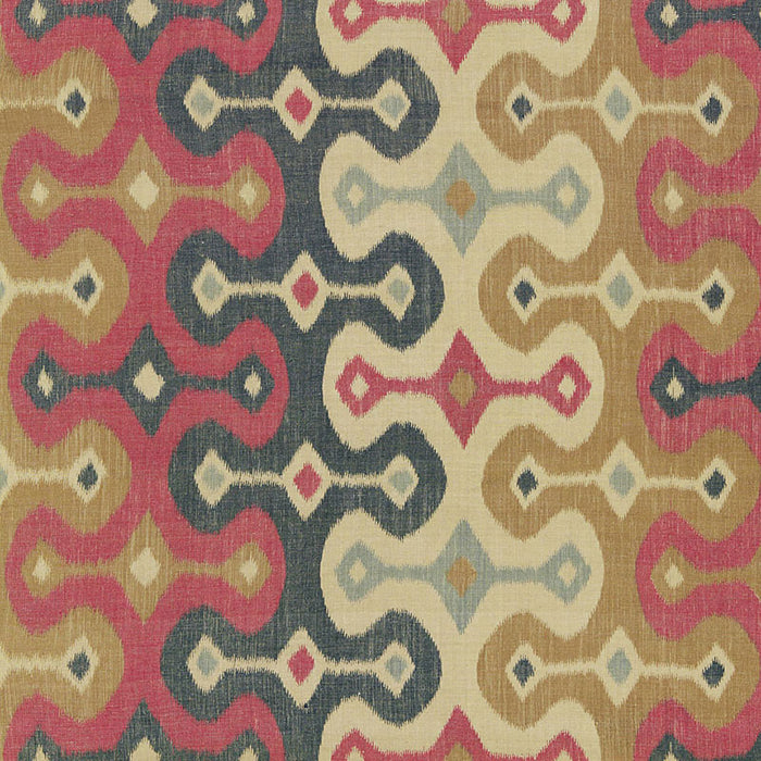 Schumacher Darya Ikat Spice Fabric Sample 174831