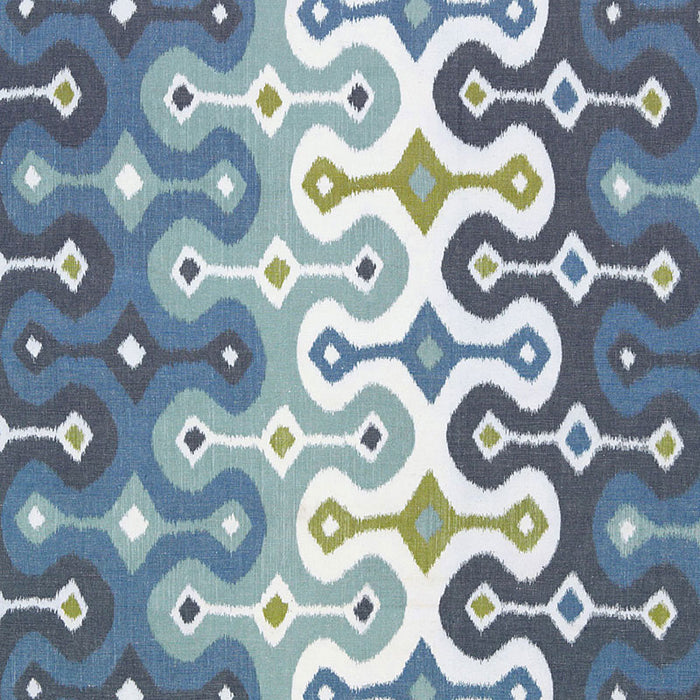 Schumacher Darya Ikat Sky Fabric 174832