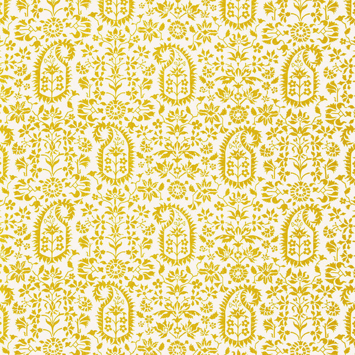 Schumacher Kalika Paisley Print Citron Fabric Sample 174863