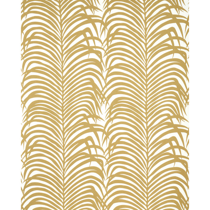 Schumacher Zebra Palm Khaki Fabric 174870