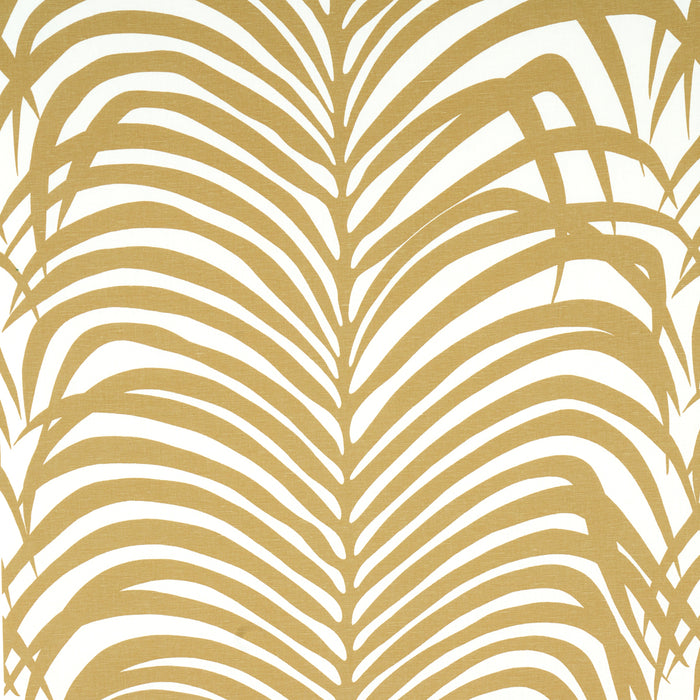 Schumacher Zebra Palm Khaki Fabric 174870