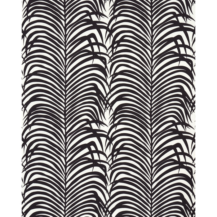 Schumacher Zebra Palm Ebony Fabric Sample 174872