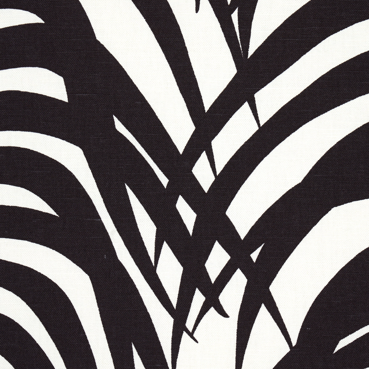 Schumacher Zebra Palm Ebony Fabric 174872