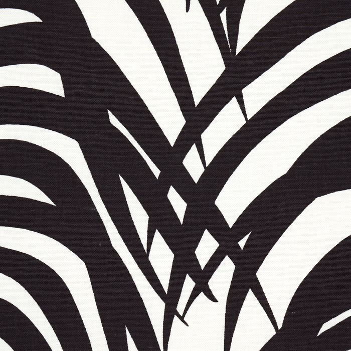 Schumacher Zebra Palm Ebony Fabric 174872