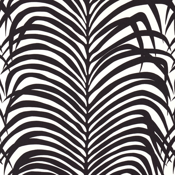 Schumacher Zebra Palm Ebony Fabric 174872