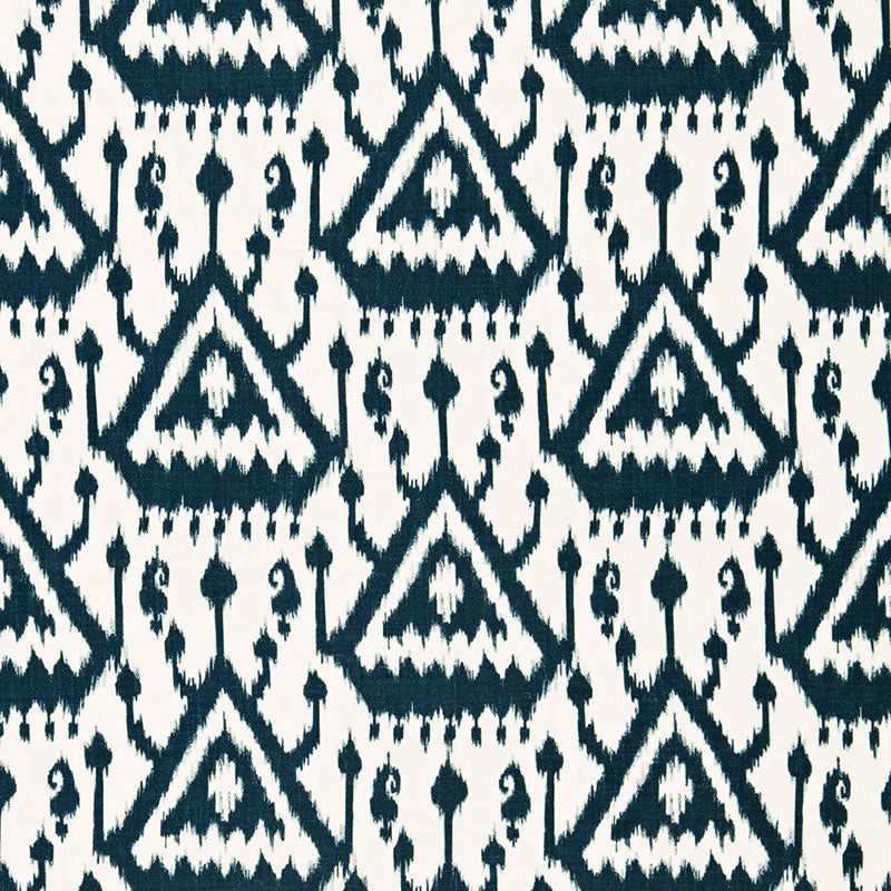 Schumacher Vientiane Ikat Indigo Fabric Sample 175022