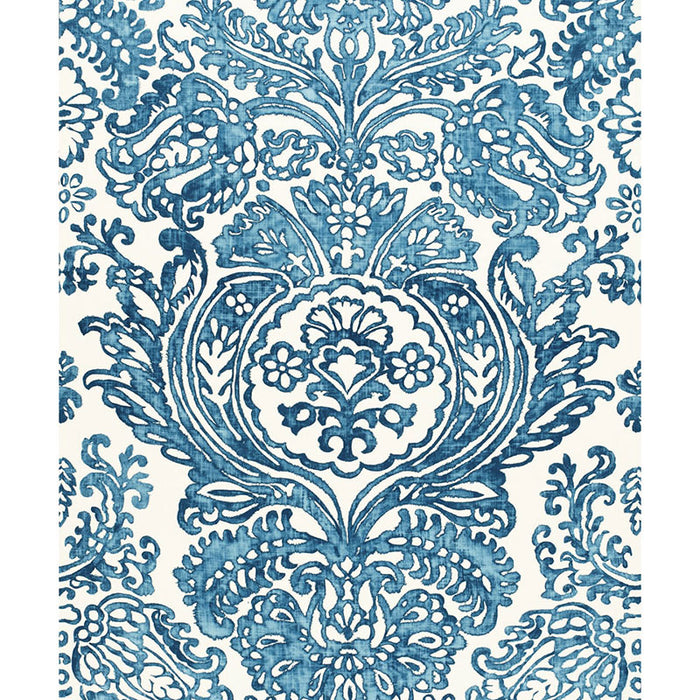 Schumacher Tremezzo Damask Caspian Fabric Sample 175090